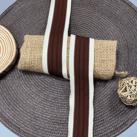 Лампас трикотажний D#4 4 см (50 м), C:2 шоколадний