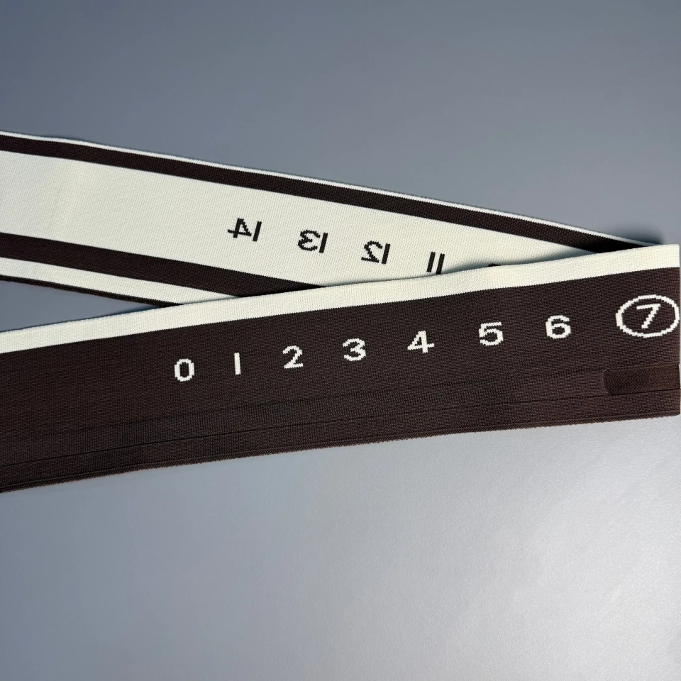 Пояс трикотажний довяз D#2 цифри (8.5см*90 см), темний коричневий