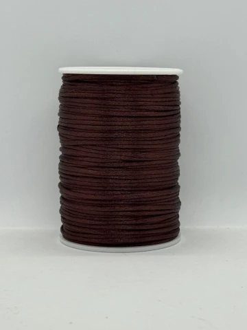 Атласная корсетная тесьма 2.3 мм (100 ярдов/91,44 м.), 7 тёмно-коричневый