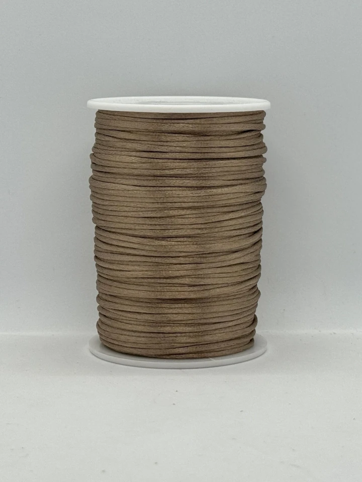 Атласная корсетная тесьма 2.3 мм (100 ярдов/91,44 м.), 117 темный бежевый