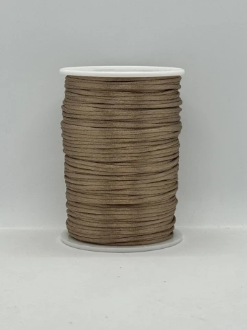 Атласная корсетная тесьма 2.3 мм (100 ярдов/91,44 м.), 117 темный бежевый