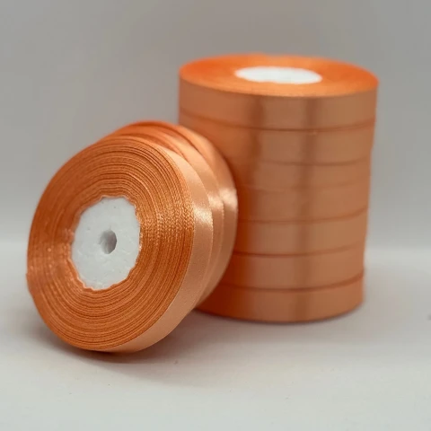 Стрічка атласна 1.2 см (10*36 ярдів), 124 темний персиковий