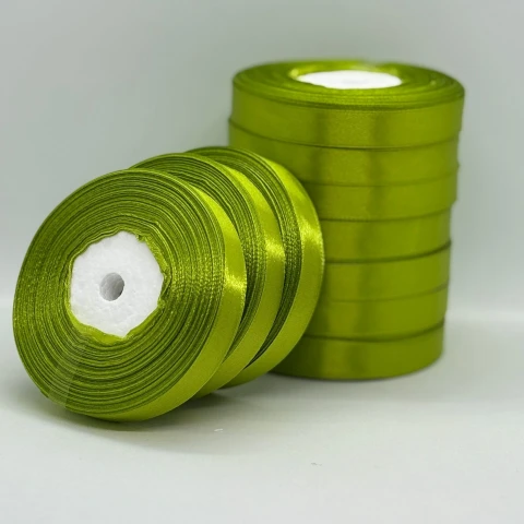 Стрічка атласна 1.2 см (10*36 ярдів), 184 олива