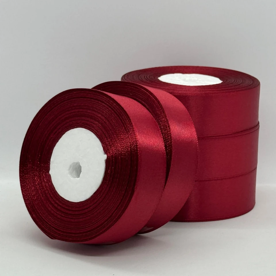 Стрічка атласна 2.5 см (5*36 ярдів), 48 карміновий