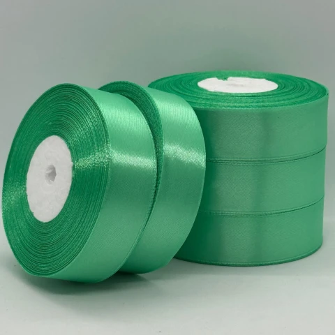 Стрічка атласна 2.5 см (5*36 ярдів), 116 пастельно-зелений