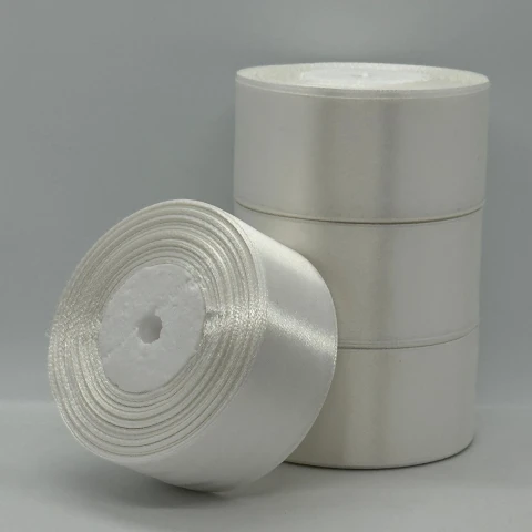 Стрічка атласна 4 см (5*36 ярдів) , айворі (white)