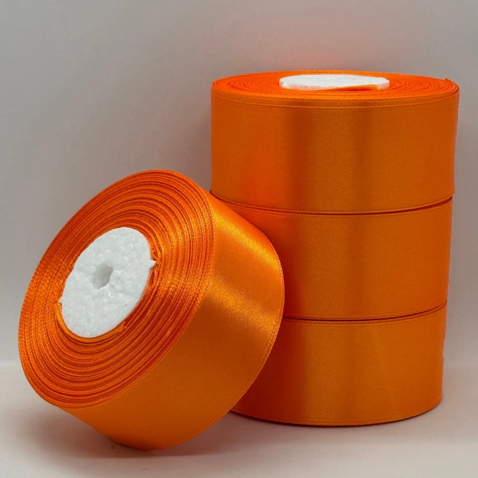 Стрічка атласна 4 см (5*36 ярдів) , 25 помаранчевий
