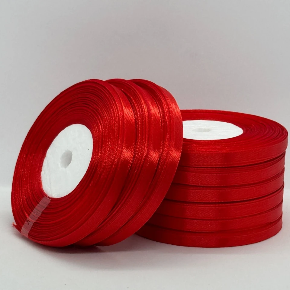 Стрічка атласна 0.6 см (10*36 ярдів), 26 бордовий