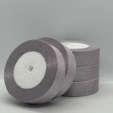 Тасьма парчева 2,5 см (5*25 ярдів/22,75 м.), 119 фіалковий + срібло