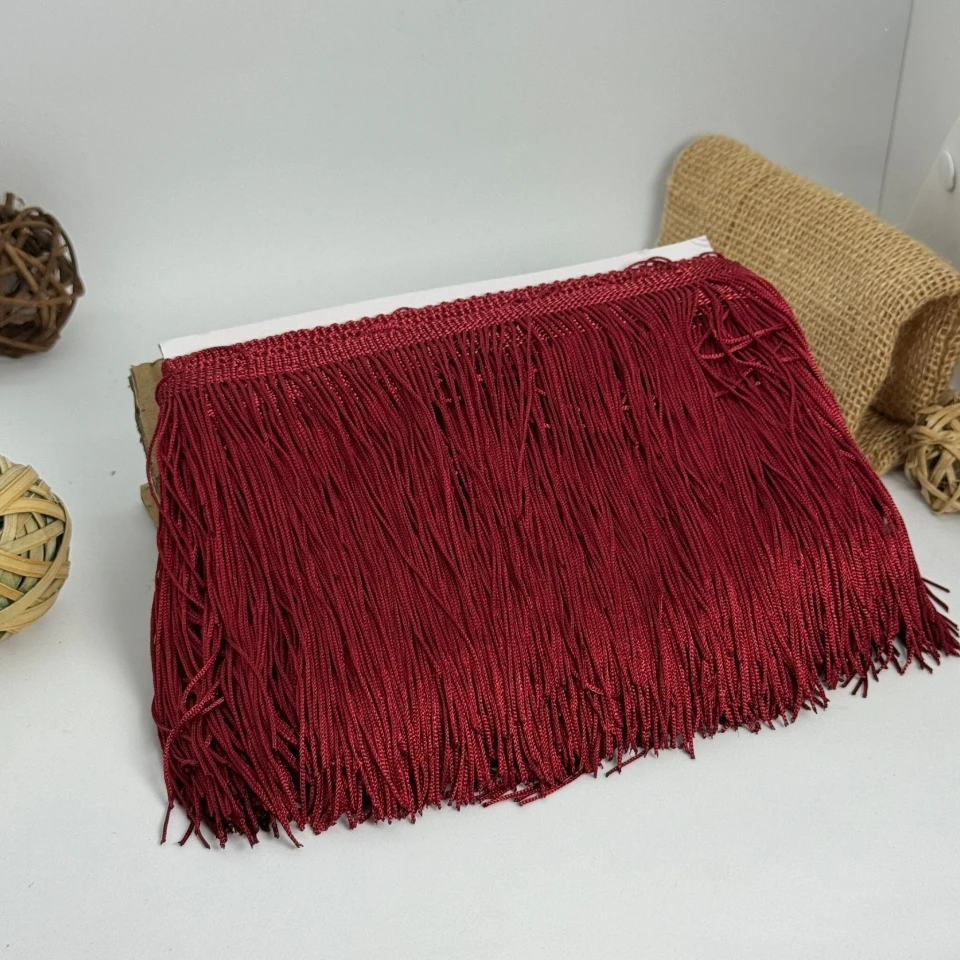 Бахрома танцевальная локшина 15 см (10 ярдов), 48 бордовый