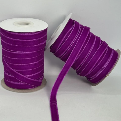 Стрічка оксамит 1 см (25 ярдів/22,75 м.), 15 бузковий