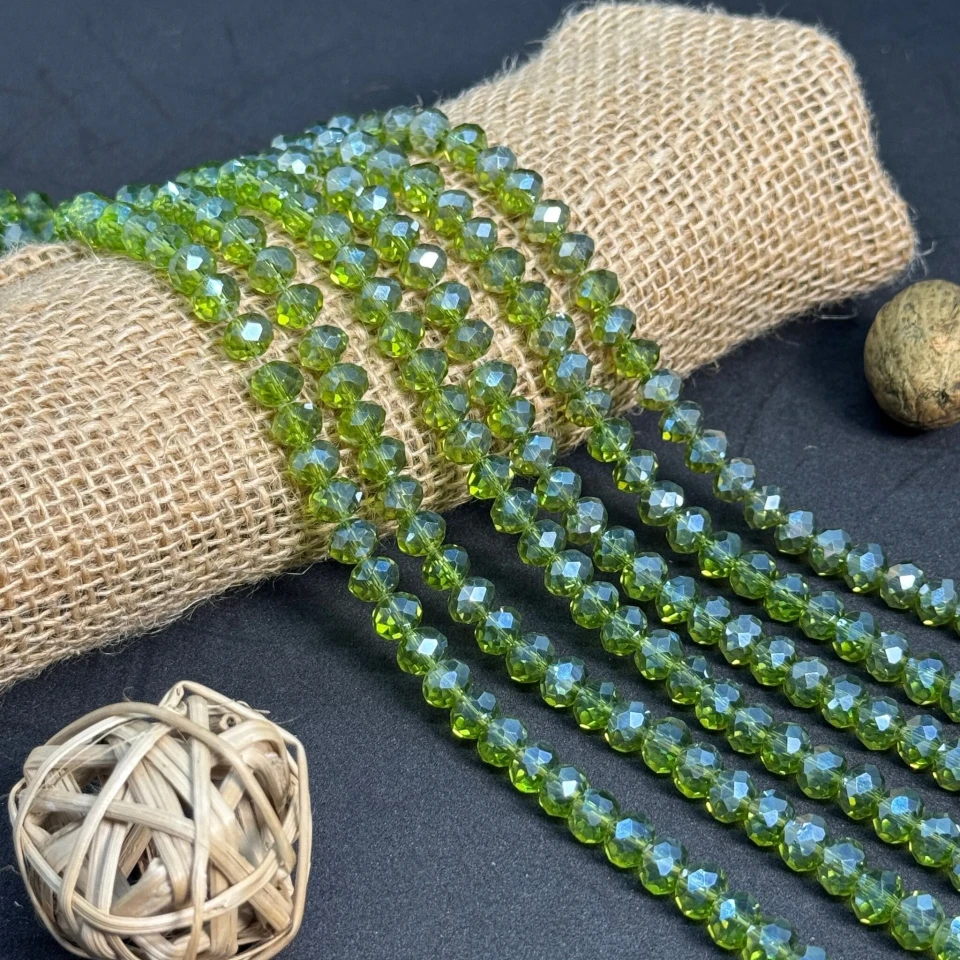Хрусталь на нитці 8 мм (10*63 шт.), М103 салатовий