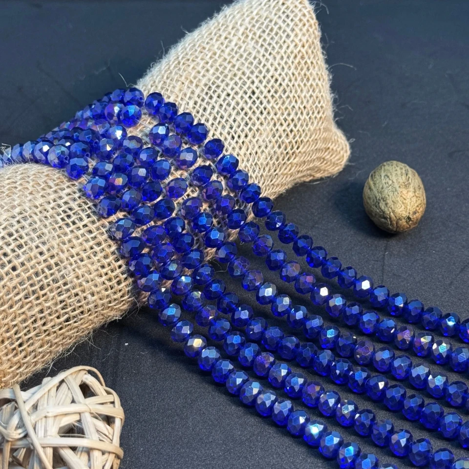 Хрусталь на нитці 8 мм (10*63 шт.), М153 синій АВ