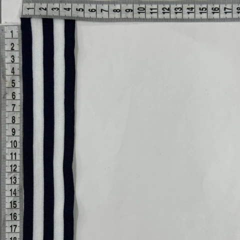 Лампас трикотажний D#8 4 см (50 м), білий+синій