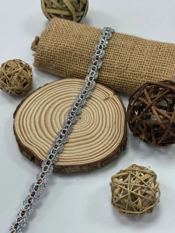 Тасьма люрекс 9530 (20 ярдів/18,28 м.), срібло+колір