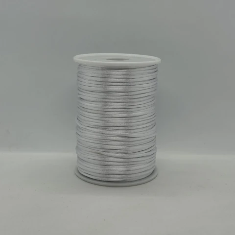 Атласная корсетная тесьма 2.3 мм (100 ярдов/91,44 м.), 12 белый