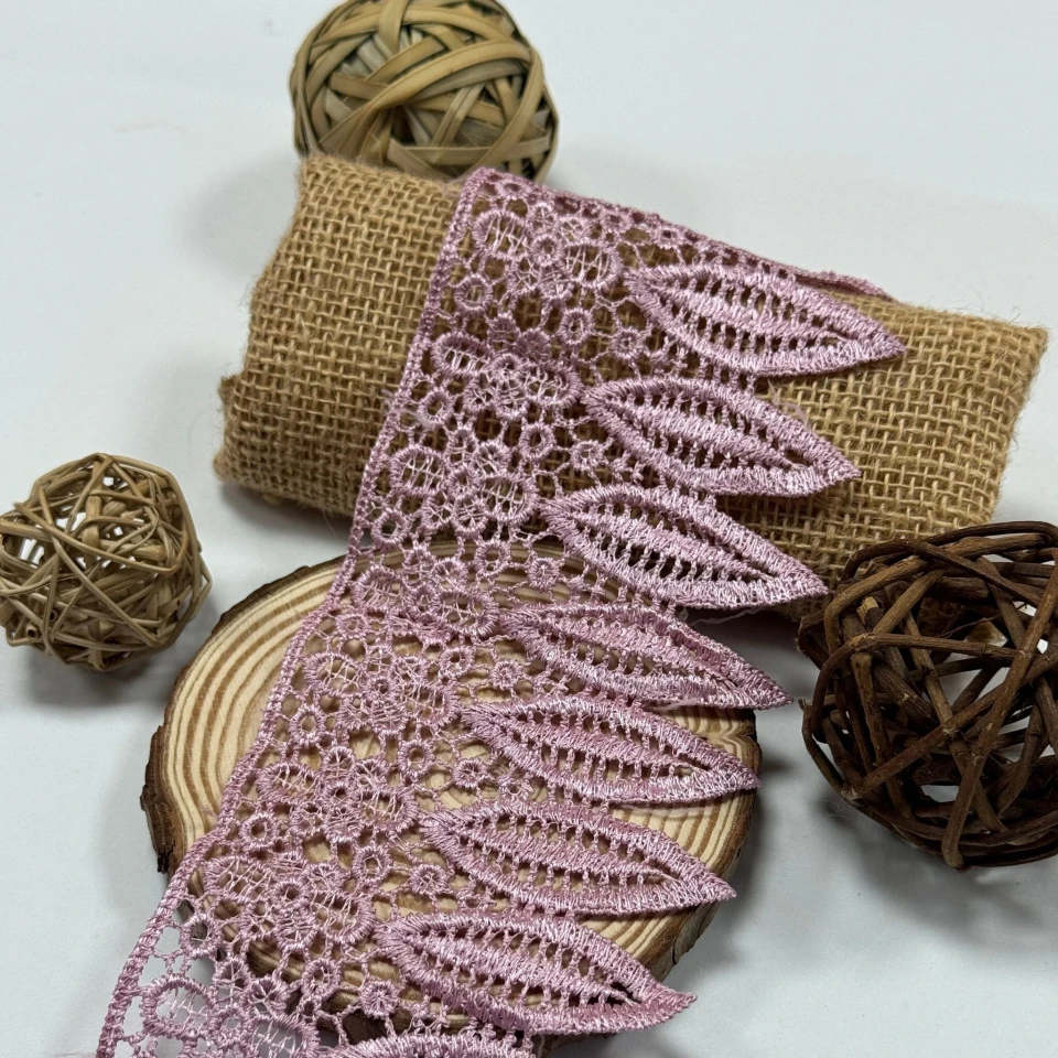 Кружево полиэстер 9090 8,5 см.(15 ярдов/13.5 м.), розовый