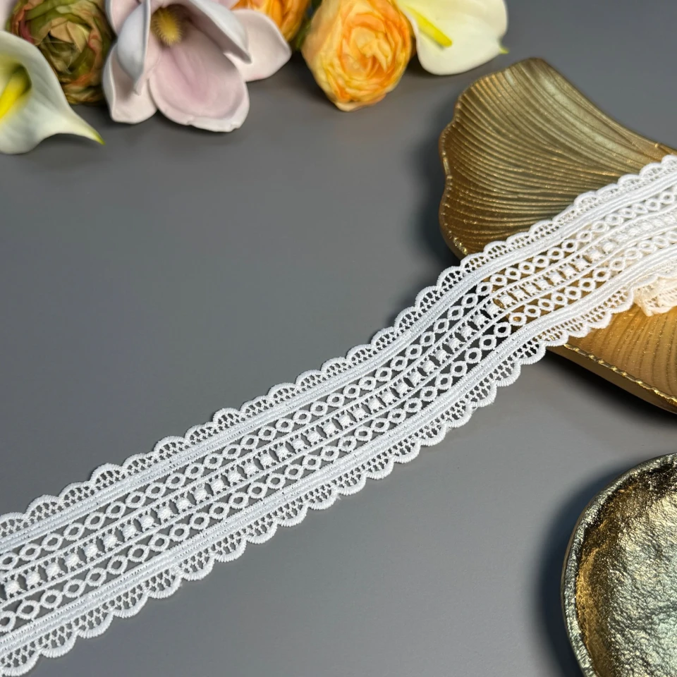 Мереживо поліестер ВВ104780 5 см. (15 ярдів/13.5 м.), теплий білий