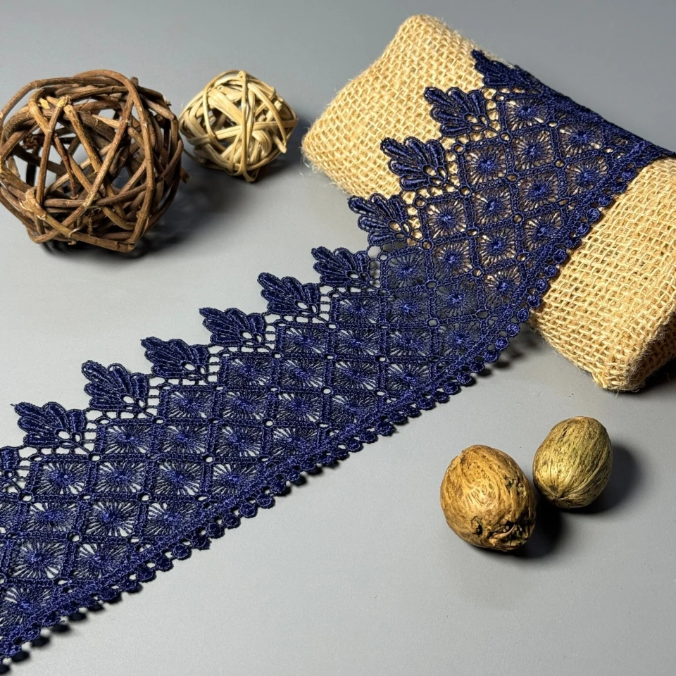 Кружева полиэстер 184 9 см.(19-19.5 метров), синий (19.5 метров)
