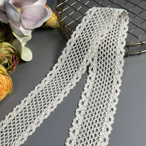 Мереживо макраме 8493 5,5 см (200 ярдів/182,8 м.), бежевий