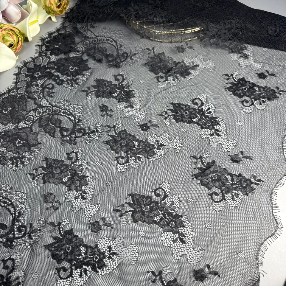 Мереживо французьке 60039 50 см. (10*3 м.), чорний