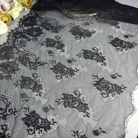 Мереживо французьке 60039 50 см. (10*3 м.), чорний