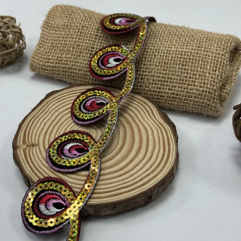 Тасьма клейова люрекс 8192 (4.8 м), 8 малиновий