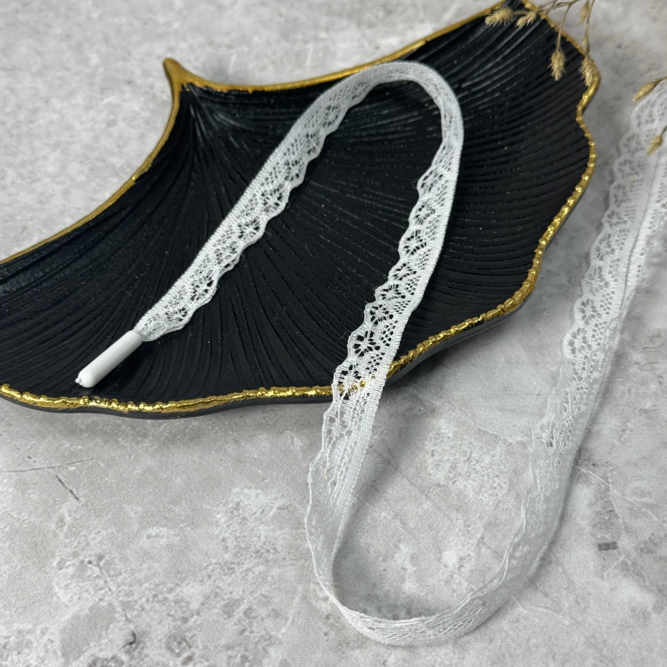 Шнурок в штани з мережива (140 см), білий