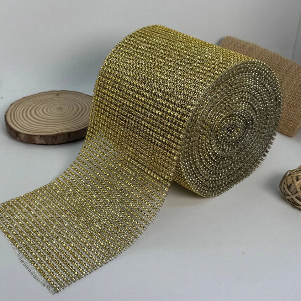 Тасьма пластикова імітація 30 ряда 12 см (10 ярдів/9,14 м.), золото