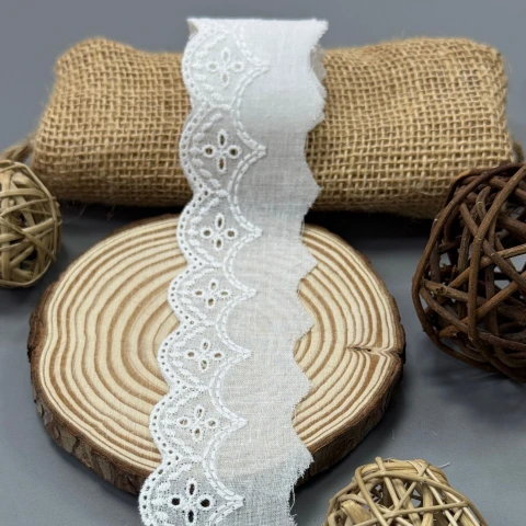 Мереживо прошва 6055 4,5 см.(32 ярдів/29,26 м.), Білий