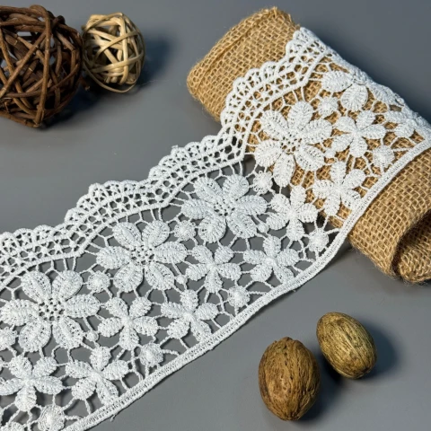 Мереживо поліестер 147 10 см.(19.8-20 метрів), молочний (20 метрів)