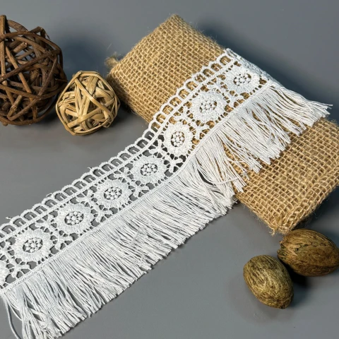 Мереживо поліестер 214 7.5 см (20 метрів), молочний