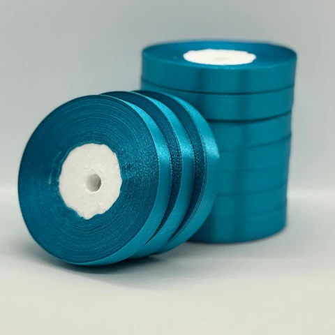 Лента атласная 1.2 см (10*36 ярдов), 47 бирюза