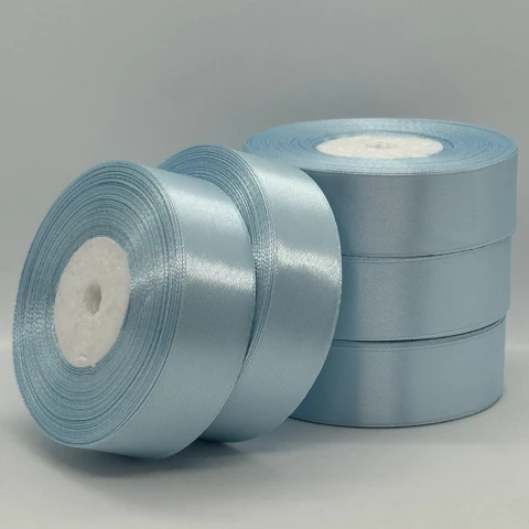 Стрічка атласна 2.5 см (5*36 ярдів), 145 світлий небесний