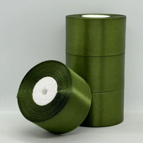 Стрічка атласна 5 см (4*36 ярдів), 113 блідо-оливковий