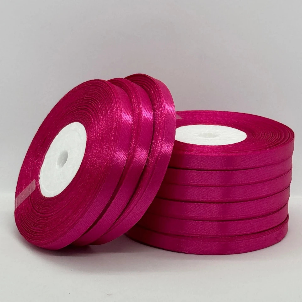 Стрічка атласна 0.6 см (10*36 ярдів), 27 малина