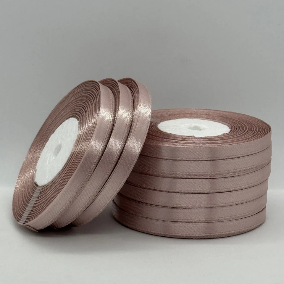 Стрічка атласна 0.6 см (10*36 ярдів), 92 кава з молоком