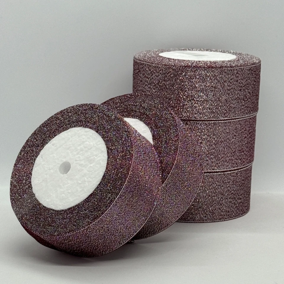 Тасьма парчева 4 см (5*25 ярдів/ 22,75 м.), 83 бордовий + срібло