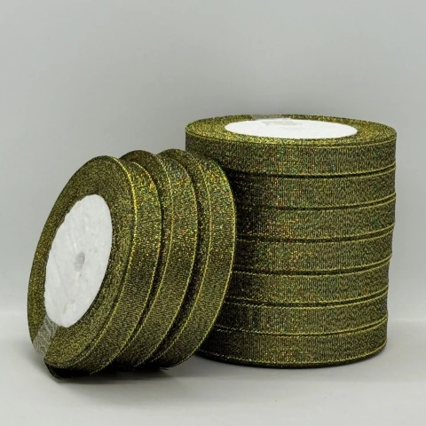 Тасьма парчева 1,2 см (10*25 ярдів/22,75 м.), 39 чорний + золото