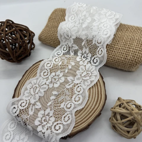 Мереживо стрейч B85023 (281 ярдів), білий