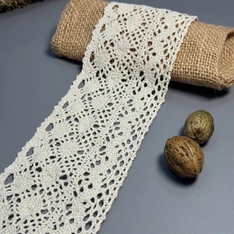 Мереживо макраме 5327 8 см (50 ярдів/45,7 м), бежевий