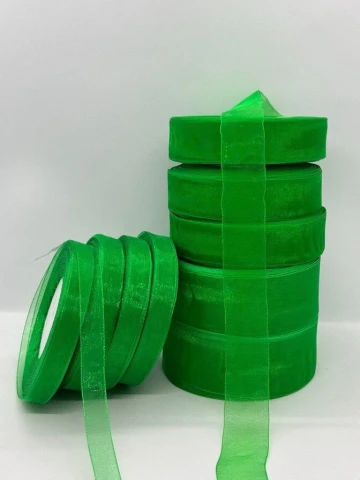 Стрічка органза 1,25 см (10*50 ярдів/45 м.), 1019 зелений