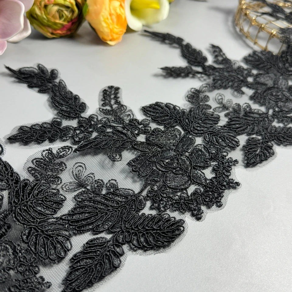 Мережево з кордовую ниткою С1135 21 см.(16 ярдів/14.6 м.), чорний