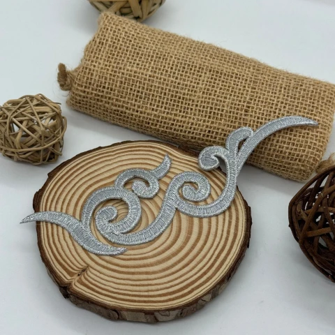 Аплікація клейова люрекс 1987 (20 шт.), срібло