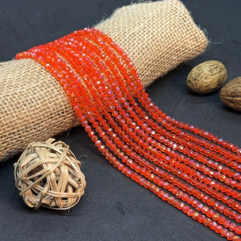 Хрусталь на нитці 4 мм (10*113 шт.), М012 світло помаранчевий