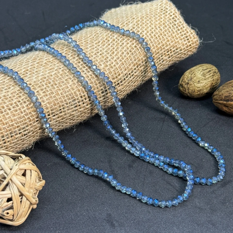 Хрусталь на нитці 4 мм (10*113 шт.), М099 світло небесний