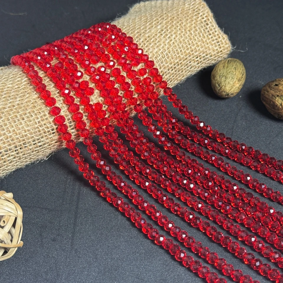 Хрусталь на нитці 6 мм (10*83 шт.), М015 світлий червоний