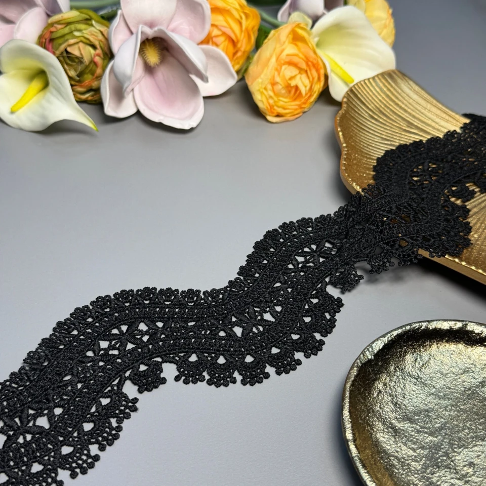 Кружево полиэстер ВВ402361 8,5 см.(15 ярдов/13.5 м.), черный