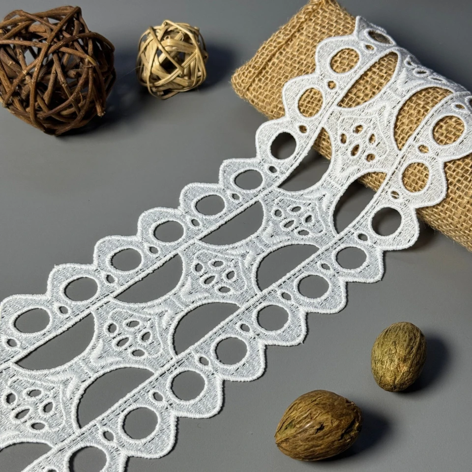 Мереживо поліестер 175 10 см.(19-20 метрів), білий (19 метрів)