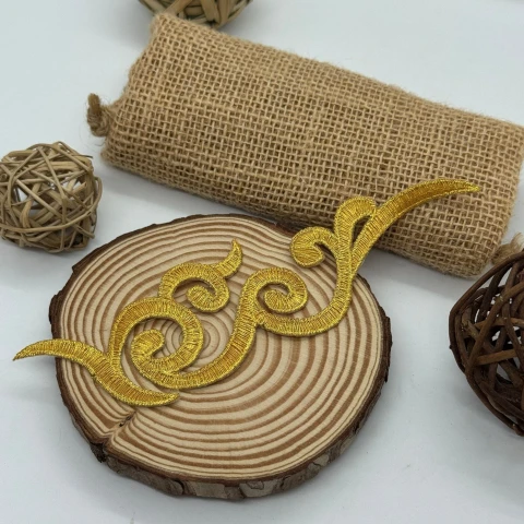 Аплікація клейова люрекс 1987 (20 шт.), золото